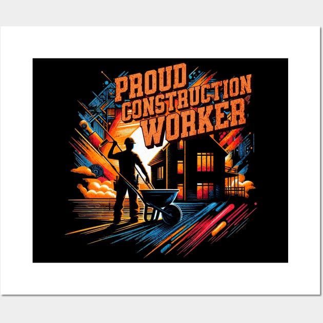 Proud Construction Worker Untold Heroes Design Wall Art by Miami Neon Designs